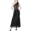 petites womens tie waist pintuck evening dress