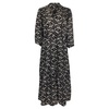 song printed midi dress in black viscose