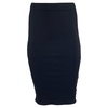fitted knee length skirt in black nylon