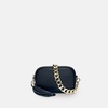 the mini tassel black leather phone bag with gold chain strap