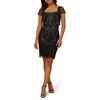 womens beaded popover cocktail and party dress