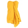 strapless mini dress in yellow silk