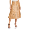 womens faux leather woven midi skirt
