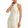 womens silk cowl neck halter top