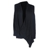deep neck sleeveless top in black viscose