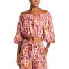 womens printed off the shoulders pullover top