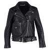 zip up biker jacket in black leather