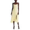 gaia womens satin calf midi dress