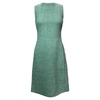 sleeveless knee-length dress in green linen
