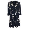 pansy floral mini dress in black viscose