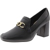 womens embellished leather loafer heels