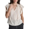 womens ruffled sheer pullover top
