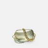 the mini tassel gold leather phone bag with gold chain strap