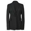 punto single-breasted beaded cuff blazer in black wool
