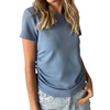 maddy ribbed ruched top in denim