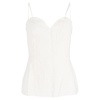 sweetheart sleeveless top in white linen