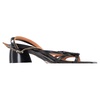 embellished sandals in black faux leather
