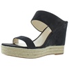 siera womens mixed media open toe wedge sandals