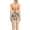 punchy floral high waisted bikini bottom in forest multi
