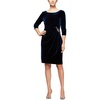 petites womens velvet pleated cocktail and party dress