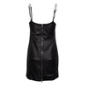 leather slip dress - black