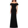 womens ruffled polyester evening dress