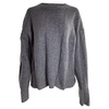 knitted crewneck sweater in grey wool
