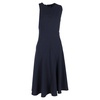 curved seam midi sleeveless dress in navy blue polyester