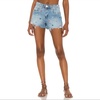 the barrow star embroidered denim shorts raw hem in born in the usa