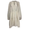 anine  bing madison tiered mini dress in white silk