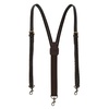 men's coated leather flat braided suspenders with metal swivel hook ends