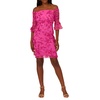 womens off-the- shoulder 3d floral sheath dress