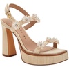 the steady flower sandal womens embellished textured block heel