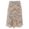 leopard print midi skirt in beige silk