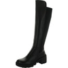 womens faux leather zipper knee-high boots