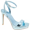 caroline womens faux leather ankle strap heels