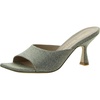 womens metallic square toe mules