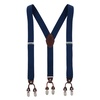 men's 1.375 inch wide solid color y-back double clip-end suspenders