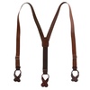 men's coated leather button-end 1 inch suspenders