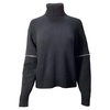 collection zip sleeve t-neck sweater in black cashmere