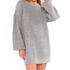 social sweater dress in silver