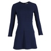 sandro mini dres sin navy blue wool