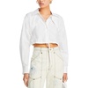 womens collared button down cropped