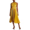 renzo ii womens shutter pleat midi halter dress