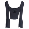 sweetheart neckline cutout top in black viscose