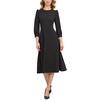 womens crepe round neck evening dress
