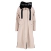 fur lining midi parka coat in beige polyester