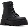 channt womens lace-up manmade motorcycle boots