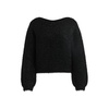 fluffy slim-fit sweater with rear bow detail