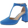 poetic womens zipper faux suede block heels